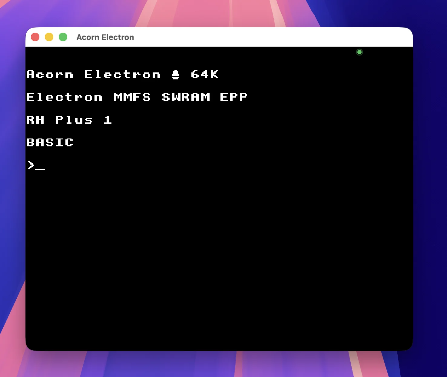 ElkMac emulating the Electron with ElkSD64 expansion